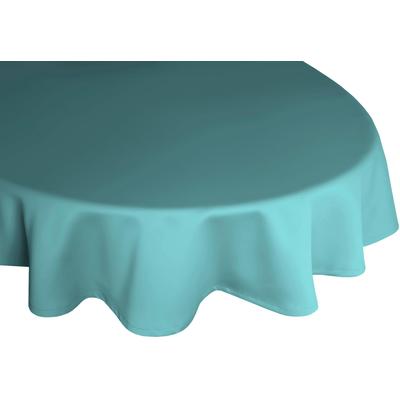 Tischdecke WIRTH "NEWBURY" Gr. 1, blau (türkis), B:120cm L:160cm, Polyester, Baumwolle, Tischdecken, oval