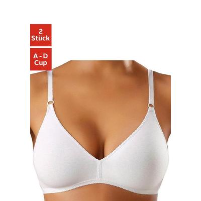 Bralette-BH PETITE FLEUR, Damen, Gr. 75, Cup C, weiß (2xweiß), Jersey, Obermaterial: 95% Baumwolle, 5% Elasthan, Basic, 