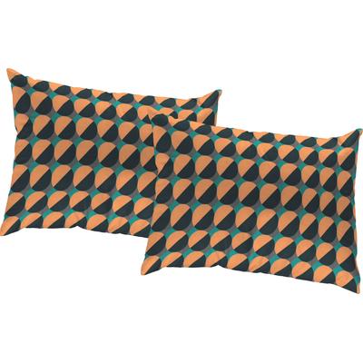Dekokissen ADAM "Circles", blau (dunkelblau, orange, bedruckt), B:40cm L:60cm, Baumwolle, Dekokissen_Sitzkissen_Kissenhüllen, GOTS zertifiziert - Kissenhülle ohne Füllung, 1 Stück Image