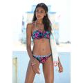 Bandeau-Bikini-Top VENICE BEACH "Summer" Gr. 38, Cup B, blau (marine, bedruckt) Damen Bikini-Oberteile Ocean Blue