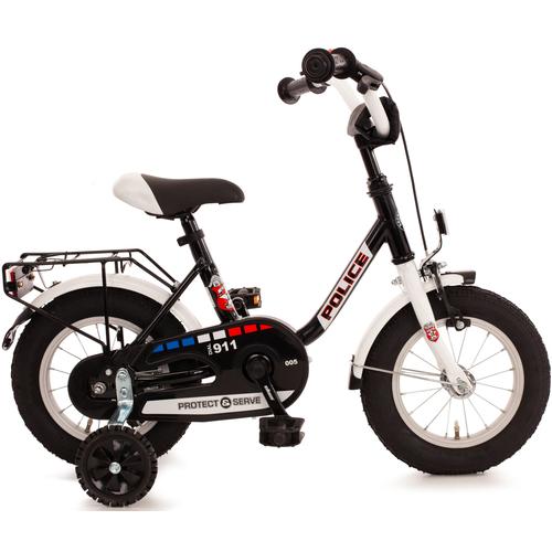 „Kinderfahrrad BACHTENKIRCH „“Police““ Fahrräder Gr. 23 cm, 12,5 Zoll (31,75 cm) hinten: 12 Zoll (30,48 cm), weiß Kinder Kinderfahrräder“