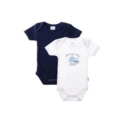 Body LILIPUT "Whale Captain" Gr. 50/56, EURO-Größen, blau (blau-weiß) Baby Bodies mit niedlichem Frontprint