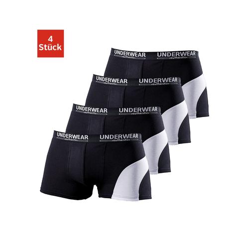 Boxer AUTHENTIC UNDERWEAR Gr. 7 (XL), schwarz (schwarz, schwarz) Herren Unterhosen mit kontrastfarbenen Einsatz