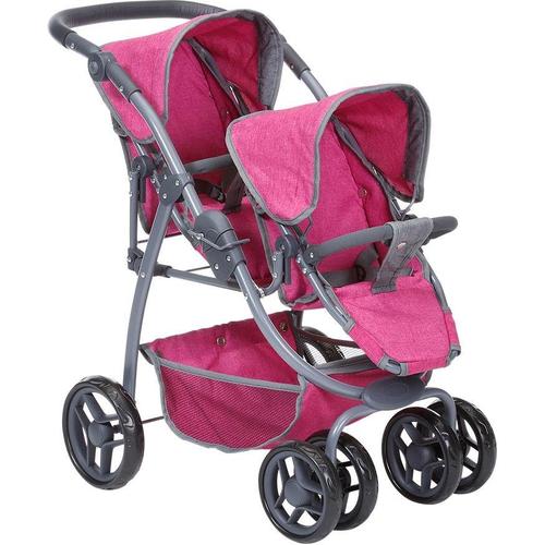 „Puppen-Zwillingsbuggy KNORRTOYS „“Milo – Berry““ Puppenwagen lila (berry) Kinder Puppenwagen -trage“