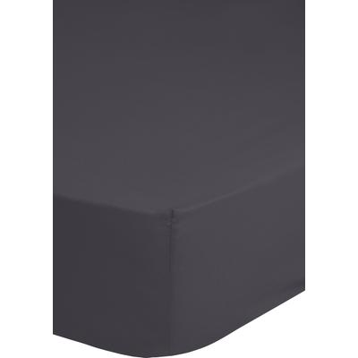Spannbettlaken HIP "Hip in Gr. 90x200, 140x200 oder 180x200 cm", grau (anthrazit), B:140cm L:200cm, Satin, Obermaterial: 100% Baumwolle, Laken, 100% Baumwolle, Mako-Satin, Rundumgummi, bis 25 cm Höhe Image