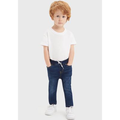 Schlupfjeans LEVI'S KIDS "LVB SKINNY DOBBY PULL ON PANTS", Jungen, Gr. 9/74, N-Gr, blau (dunkelblau used), Denim/Jeans, Obermaterial: 67% Baumwolle, 28% Polyester, 3% Viskose, 2% Elasthan, casual, skinny fit, Jeans, for Baby BOYS Image