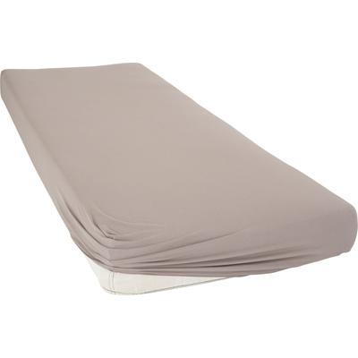 Spannbettlaken BELLANA "bellana premiumstretch", grau (taupe), B:140-160cm L:200-220cm, Mako-Jersey, Obermaterial: 95% Baumwolle, 5% Elasthan, Laken, super elastisch Image