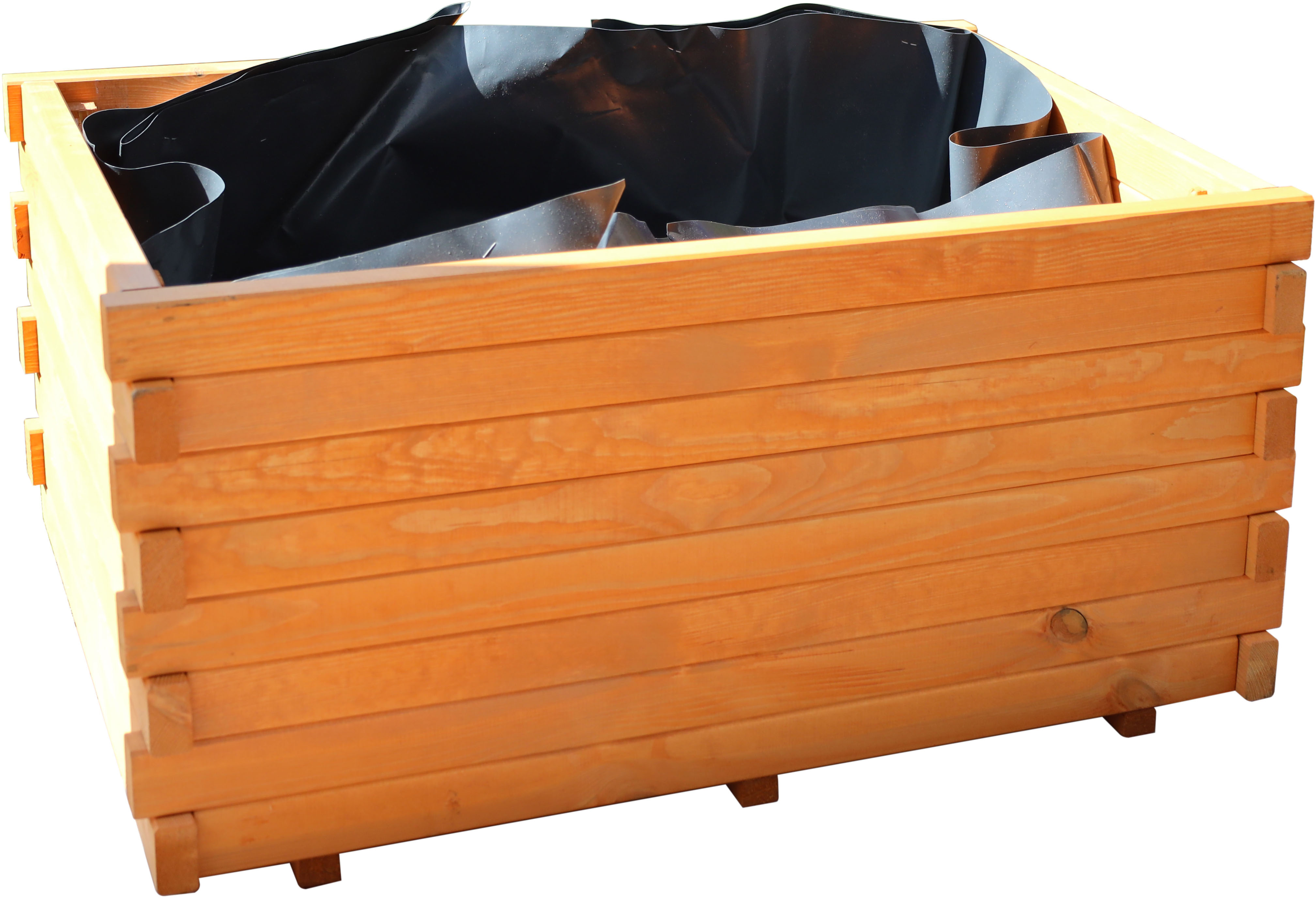 Pflanzkübel PROMADINO "Siena", braun, B:80cm H:39cm T:50cm, Holzwerkstoff, Pflanzgefäße, Pflanzkübel, mit Pflanzfolie, 80x50x39 cm Image