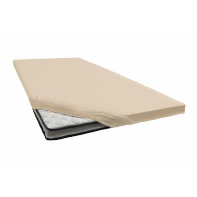 Spannbettlaken JANINE "TOPPER 5001/", beige (sand), B:180-200cm L:200-220cm, Jersey-Elasthan, Obermaterial: 95% Baumwoll