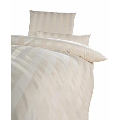 Bettwäsche CURT BAUER "Como in Gr. 135x200, 155x220 oder 200x200 cm", beige, B/L: 135cm x 200cm, , Mako-Brokat-Damast, B/L: 80cm x 40cm, Mako-Brokat-Damast, Obermaterial: 100% Baumwolle, Bettwäsche, Bettwäsche aus Baumwolle, gestreifte Bettwäsche... Image