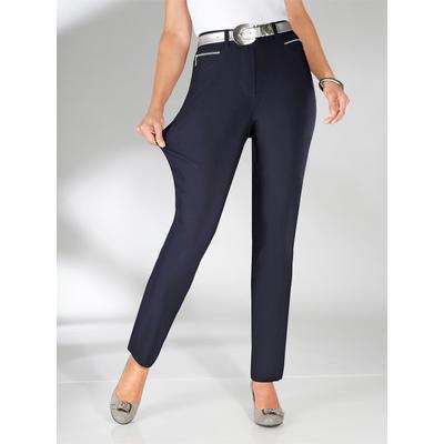 Stretch-Hose STEHMANN, Damen, Gr. 42, Normalgrößen, blau (marine), 72% Viskose, 25% Polyamid, 3% Elasthan, unifarben, lang, Hosen, Topseller Image