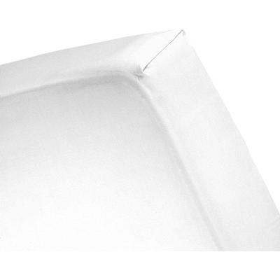 Spannbettlaken CINDERELLA "Spannbettlaken (bis 25 cm)", weiß, B:200cm L:210-220cm, Jersey, Obermaterial: 100% Baumwolle, Laken, Elastizität für ein glatt bezogenes Bett Image