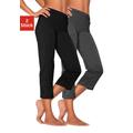 Caprihose VIVANCE ACTIVE Gr. 40/42, N-Gr, grau (1 x schwarz, 1 anthrazit meliert) Damen Hosen Caprihosen