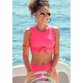 Crop-Bikini-Top VENICE BEACH "Planet" Gr. 34, Cup C/D, orange (koralle) Damen Bikini-Oberteile Ocean Blue