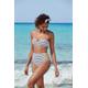 Bügel-Bandeau-Bikini-Top VENICE BEACH "Camie" Gr. 36, Cup D, grün (schwarz, weiß, limette) Damen Bikini-Oberteile Ocean Blue im coolen Streifenlook