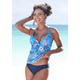 Tankini-Top S.OLIVER "Maya" Gr. 40, Cup A/B, blau (blau, bedruckt) Damen Bikini-Oberteile Ocean Blue