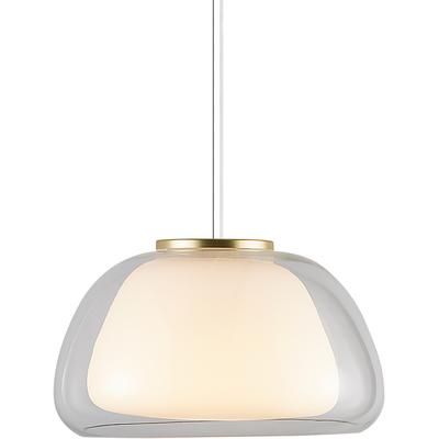 NORDLUX Pendelleuchte "JELLY", weiß (weiß, transparent), Ø 39cm H: 23cm, Lampen, Hängeleuchte,Messingapplikation,Opalglas mundgeblasen,höhenverstellbar Image