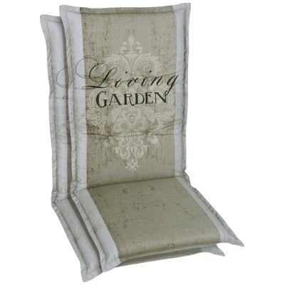 Sesselauflage GO-DE, beige, B:50cm H:108cm, Obermaterial: 100% Polyester, Polsterauflagen, 2er Set, 108 x 50 cm, mittel Image