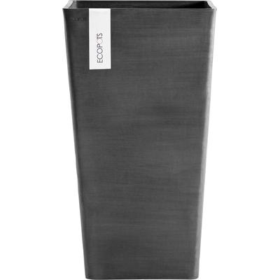 Blumentopf ECOPOTS "ROTTERDAM MID HIGH Dark Grey", grau (dunkelgrau), B:31cm H:56cm T:31cm, Kunststoff, Pflanzgefäße, BxTxH: 31x31x56 cm