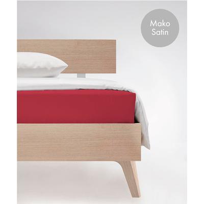 Spannbettlaken FLEURESSE "Colours in Gr. 90x200, 140x200 oder 180x200 cm", braun (kirsch), B:200cm L:200cm, Mako-Satin, Obermaterial: 100% Baumwolle, Laken, Mako Satin, für Matratzen bis 23 cm Höhe, Bettlaken, Spannbetttuch Image