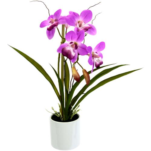 "Kunstorchidee I.GE.A. ""Orchidee"" Kunstpflanzen Gr. B/H: 18 cm x 33 cm, 1 St., lila (lavender) Kunst-Orchideen im Keramiktopf"