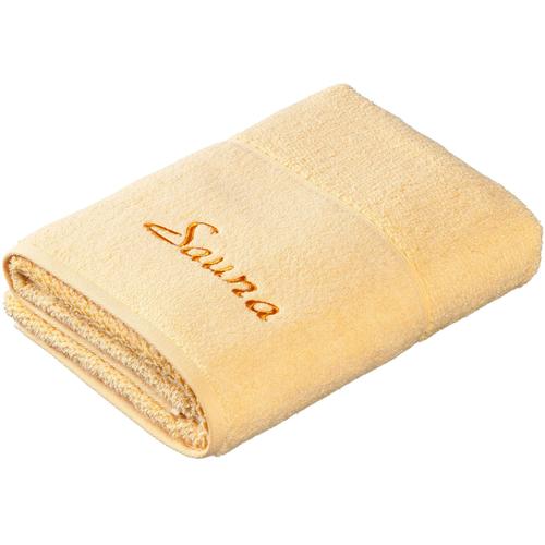 „Saunatuch MÖVE FOR FROTTANA „“Pearl““ Handtücher (Packung) Gr. B/L: 80 cm x 200 cm (1 St.), gelb Saunatücher mit Perloptik, 80×200 cm“
