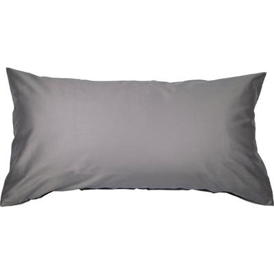 Kissenbezug JANINE "Colors Mako Satin", grau (graphit), B:80cm L:40cm, Mako-Satin, Mako-Satin, Kissenbezüge, mit Reißverschluss, uni Kissenhülle, feinfädig, 100% Baumwolle Image