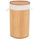 Wäschetruhe WENKO "Bamboo" Wäschesammler Gr. H: 60 cm, beige (natur, creme) Wäschesammler