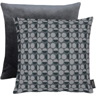 Dekokissen APELT "Swing" Gr. 1, grau (anthrazit, gemustert), B:46cm L:46cm, Polyester, Dekokissen_Sitzkissen_Kissenhüllen, Wendekissenhülle ohne Füllung, 1 Stück Image
