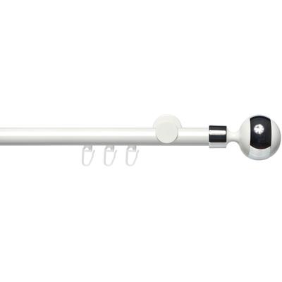 Gardinenstange LIEDECO "Innenlaufgarnitur 20 mm Power Kugel mit Ring" Gr. 2, weiß, L:160cm Ø:2mm, Aluminium, Gardinenstangen, Gardinenstange Komplett Image