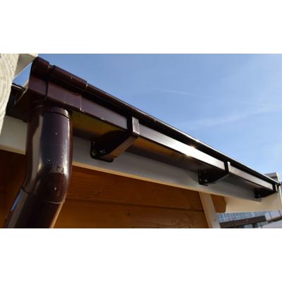 Kastendachrinne WEKA "Größe 3", braun, L:400cm, Kunststoff, Rinnen, braun, für Pultdächer bis 400 cm