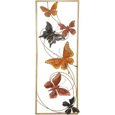 Wanddekoobjekt "Wanddekoration", orange (terra), B:28,5cm H:74,5cm T:4cm, Metall, HOFMANN LIVING AND MORE, Wanddekoobjekte Image