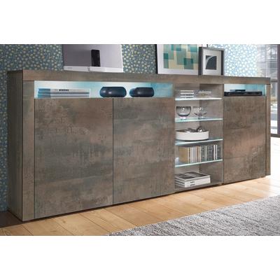 Highboard BORCHARDT MÖBEL "Santa Fe", braun (stahlfarben braun), B:200cm H:89cm T:35cm, Holzwerkstoff, Spanplatte, Sideboards, Breite 200 cm Image