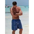 Badeshorts BENCH., Herren, Gr. L (52), Lang, blau (blau (langgröße)), Microfaser, Polyester, bedruckt, Badehosen, kurze oder lange Form