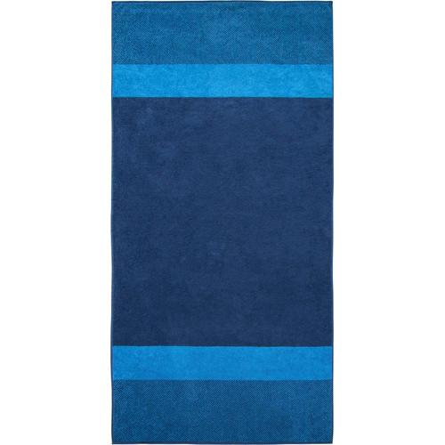 „Saunatuch DYCKHOFF „“Two-Tone Stripe““ Handtücher (Packung) Gr. B/L: 100 cm x 200 cm (1 St.), blau Saunatücher“