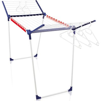 Wäscheständer LEIFHEIT "Pegasus 200", blau (blau, weiß), B:167cm H:87cm T:66cm, Metall, Kunststoff, Wäscheständer, &5 Kleiderbügel,4 Kleinteilehalter + Wäscheklammerbeutel ohne Klammern Image