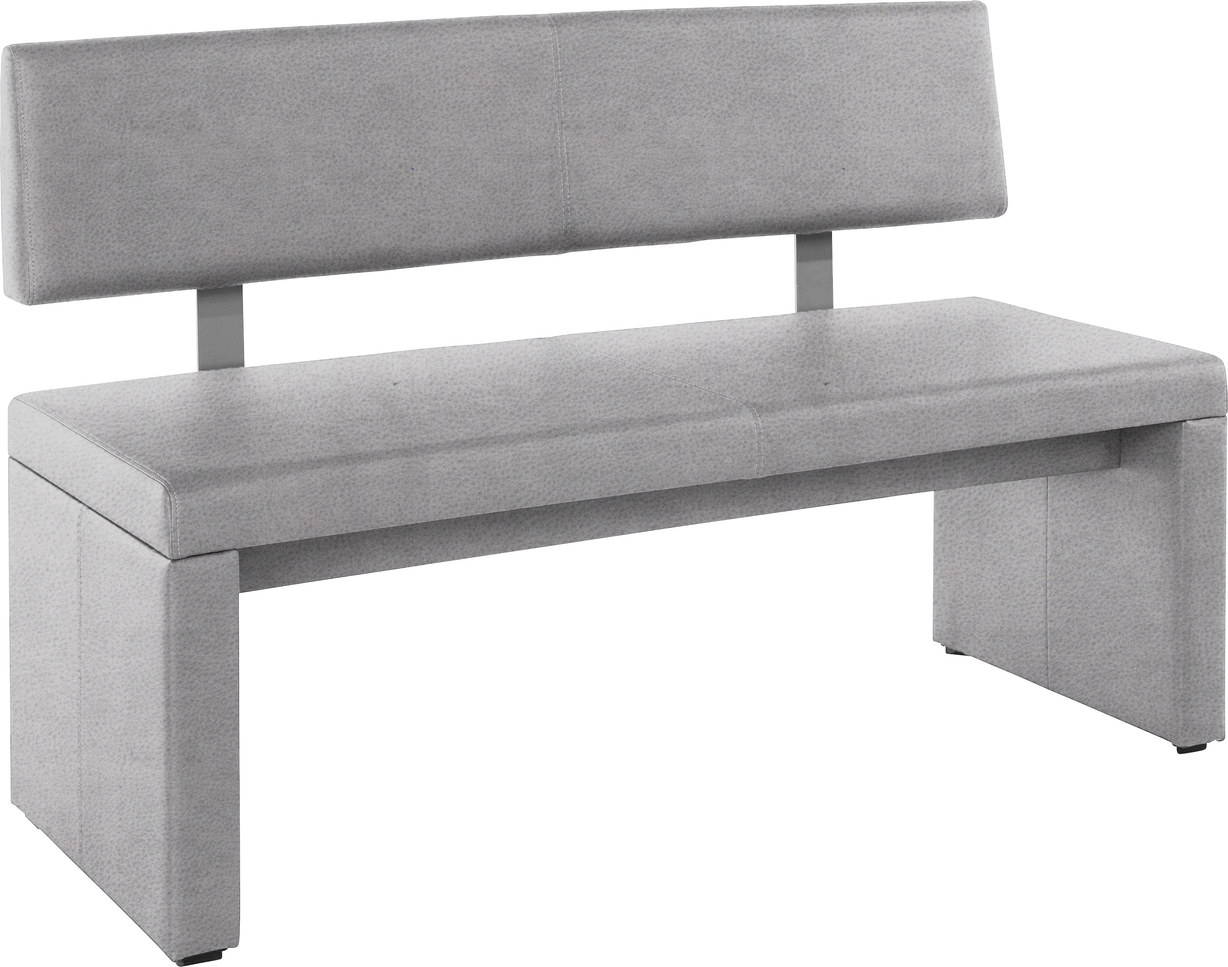 Sitzbank HOME AFFAIRE "Charissa", grau (hellgrau (arizona 4411), hellgrau (arizona 4411)), B:140cm H:90cm T:53cm, Holzwerkstoff, Massivholz, Sitzbänke, Essbank Polsterbank Sitzbank, mit Lehne, Breite 140, 160 oder 180 cm