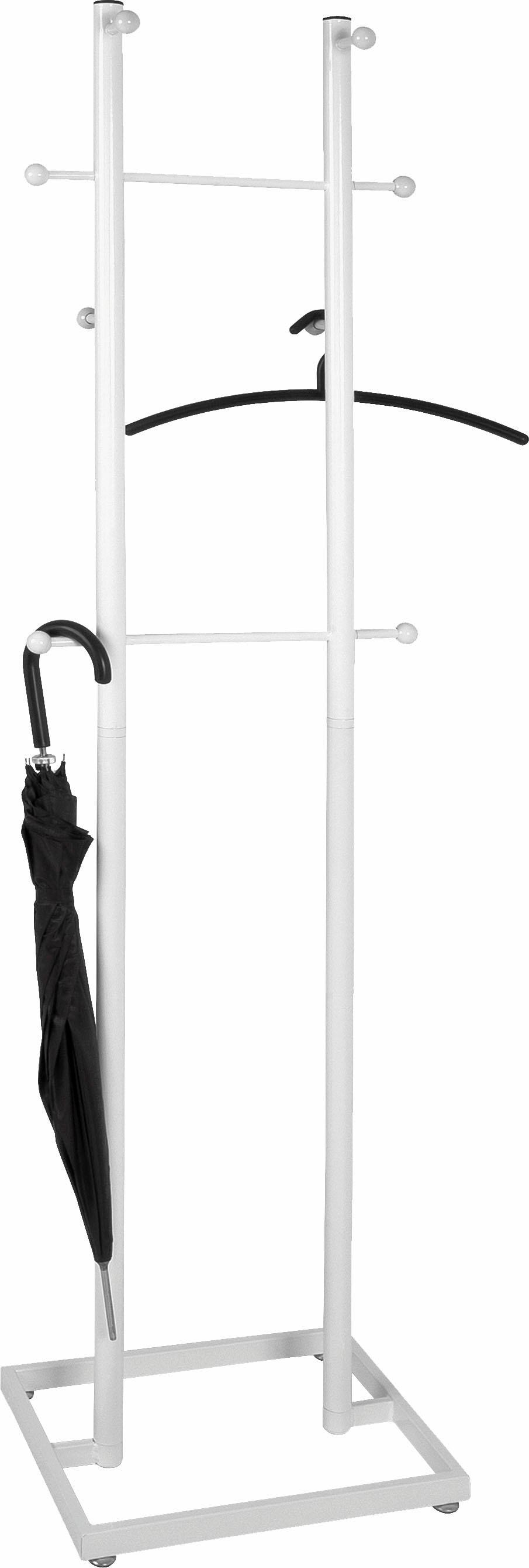 Garderobenständer HAKU, weiß, B:45cm H:175cm T:34cm, Metall, Garderobenständer