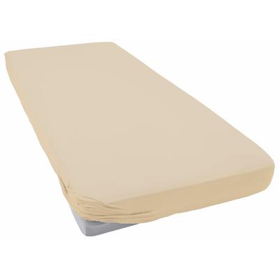 Spannbettlaken ESTELLA "Jersey Topper aus Baumwolle mit Elasthan", beige (natur), B:180-200cm L:200cm, Jersey, Obermater