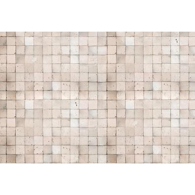Fototapete ARCHITECTS PAPER "Old Tiles White", beige (beige, creme, weiß), B:4m L:2,7m, Vlies, Tapeten, Vlies, Wand, Schräge