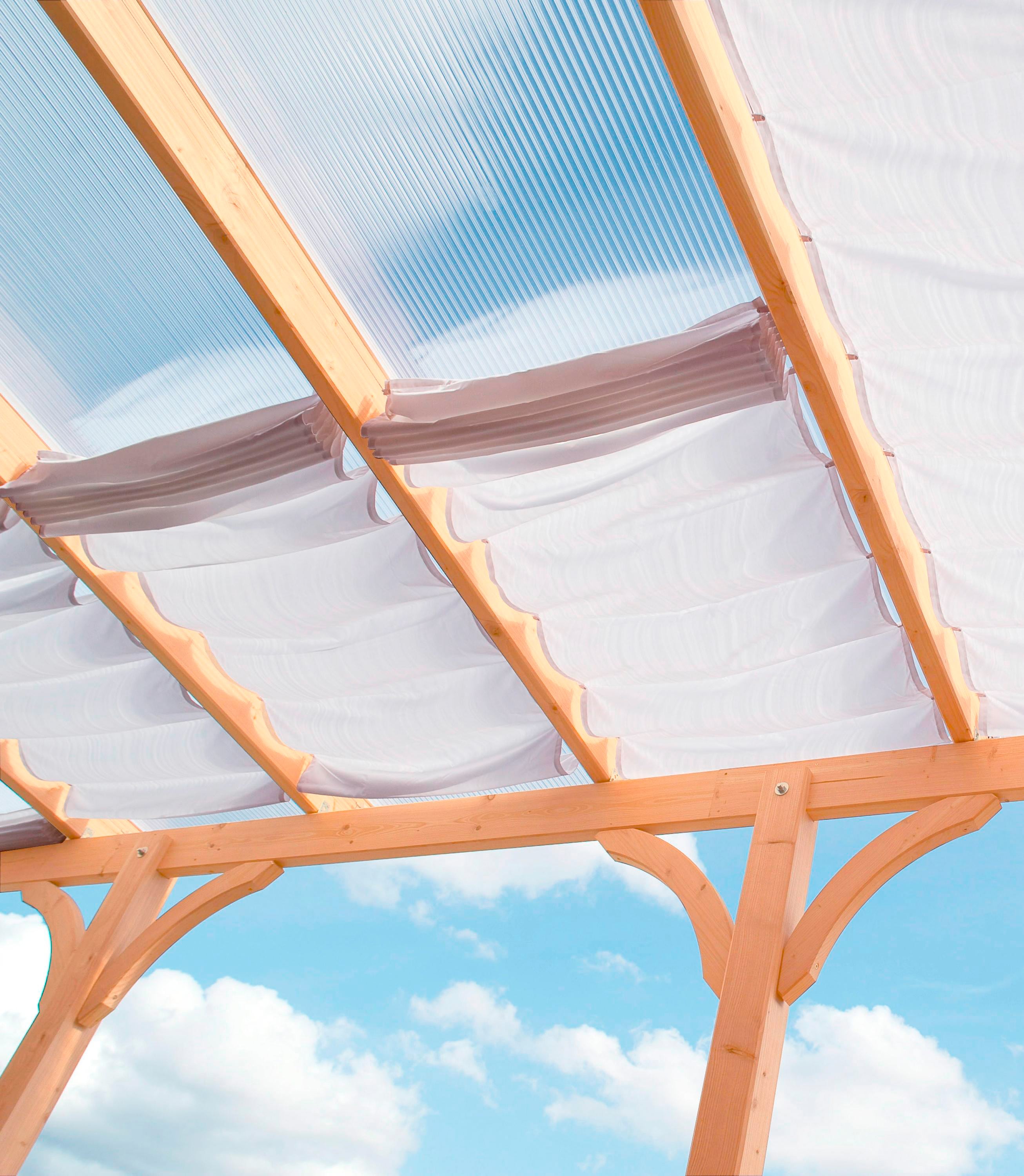 Sonnensegel FLORACORD, weiß, B:58cm T:275cm, Polyester, Sonnensegel, 622 x 303 cm mit 9 Feldern