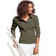 Langarm-Poloshirt CASUAL LOOKS "Poloshirt" Gr. 40, grün (oliv) Damen Shirts Jersey
