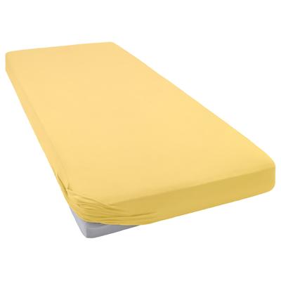 Spannbettlaken BELLANA "Jersey-Elasthan deluxe", beige (weizen), B:140-160cm L:200-220cm, Jersey-Elasthan, Obermaterial: 95% Baumwolle, 5% Elasthan, Laken, für Standardmatratzen, Wasserbetten und Boxspringbetten Image