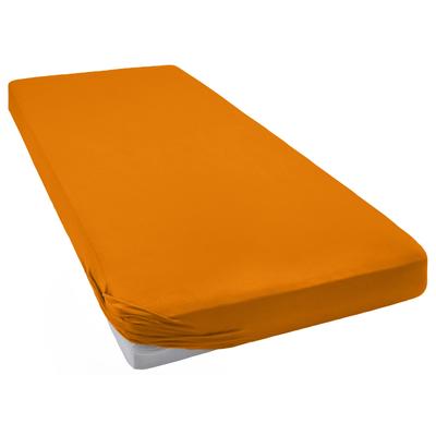 Spannbettlaken BELLANA "Jersey-Elasthan deluxe", orange (papaya), B:90-120cm L:200-220cm, Jersey-Elasthan, Obermaterial: 95% Baumwolle, 5% Elasthan, Laken, für Standardmatratzen, Wasserbetten und Boxspringbetten Image
