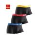 Boxer BUFFALO Gr. 128, 3 St., bunt (schwarz, blau, schwarz, rot, gelb) Kinder Unterhosen Boxershorts