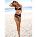 Balconette-Bikini FEEL GOOD Gr. 44, Cup D, schwarz (schwarz, bedruckt) Damen Bikini-Sets Balconette-Bikini Ocean Blue