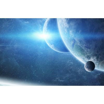 Fototapete PAPERMOON "GALAXIE-WELTALL UNIVERSUM PLANETEN SOLAR SYSTEM STERNE", bunt, B:2,50m L:1,86m, Vlies, Tapeten Image