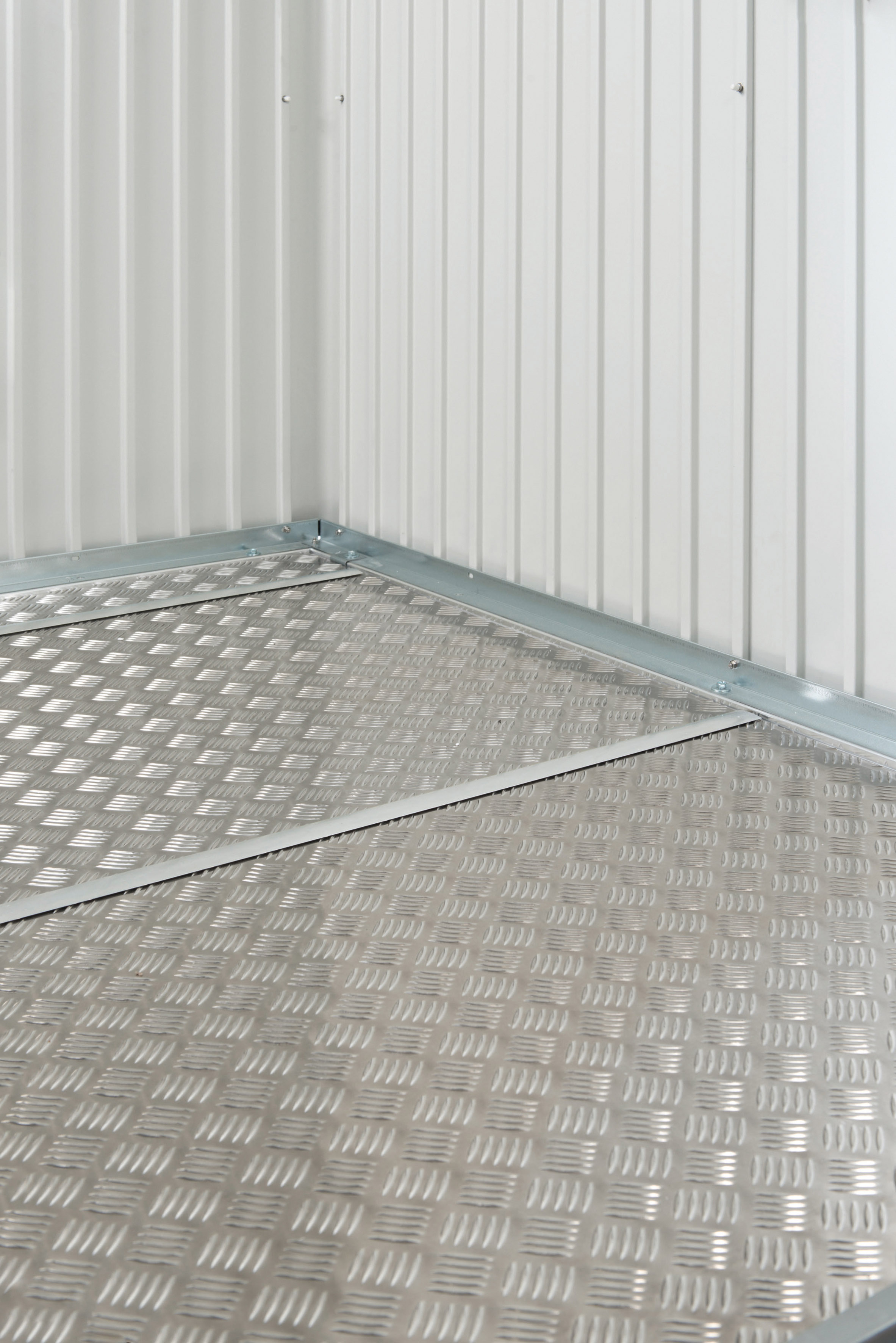 Gerätehaus-Fußboden BIOHORT "für Gerätehaus Europa Gr. 7", silber (silberfarben), B:285,5cm H:0,5cm T:285,5cm, Aluminium, Gartenhaus-Fußböden, 285,5x 285,5 cm Image