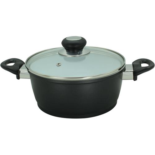 "Fleischtopf KRÜGER ""Oslo"" Töpfe Gr. Ø 20 cm +, schwarz Fleischtöpfe Topf Greblon Creamic Beschichtung, Induktion"