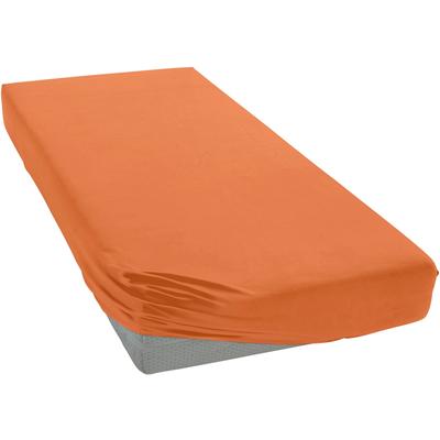 Spannbettlaken JANINE "ELASTIC 5002", orange (rost, orange), B:180-200cm L:200-220cm, Jersey-Elasthan, Obermaterial: 95%